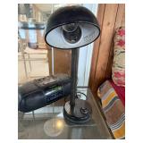 Vintage Metal Side Table with Glass Top and Accessories