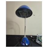 Adjustable Blue Desk Lamp with Broken Candle