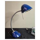 Adjustable Blue Desk Lamp with Broken Candle