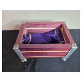 Handcrafted Wooden Jewelry Box with Detailing - BOX ONLY Purple Bag NOT Included