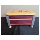 Handcrafted Wooden Jewelry Box with Detailing - BOX ONLY Purple Bag NOT Included