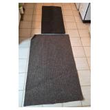 Set of 2 Utility Floor Mats - Ribbed and Black Vinyl