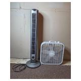 Set of 2 Lasko Tower and Box Fans