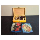 Vintage Chess and Checkers with Wooden and Tin Boxes