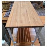 Butcher Block Kitchen Island with Shelf