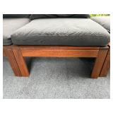 Wooden Patio Couch and Ottoman Set with Cushions