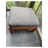 Wooden Patio Couch and Ottoman Set with Cushions