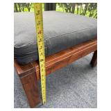 Wooden Patio Couch and Ottoman Set with Cushions