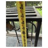 Tall Iron Plant Stand with Decorative Leaf Design