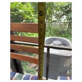 Pair of Wooden Folding Chairs with Plaid Cushions