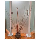 Decorative Floor Standing Metal Planter with Dried Branch Arrangement