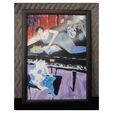 FRAMED ART PRINT " WHIMSEY CAT"