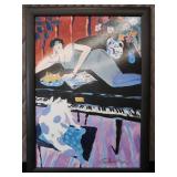 FRAMED ART PRINT " WHIMSEY CAT"