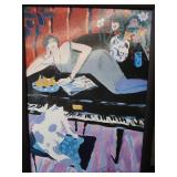 FRAMED ART PRINT " WHIMSEY CAT"