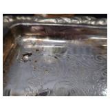 SILVER PLATE / VINTAGE IRVINWARE SERVER WITH 3 GLASS TRAYS / GERMAN STEIN