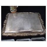 SILVER PLATE / VINTAGE IRVINWARE SERVER WITH 3 GLASS TRAYS / GERMAN STEIN