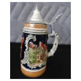 SILVER PLATE / VINTAGE IRVINWARE SERVER WITH 3 GLASS TRAYS / GERMAN STEIN