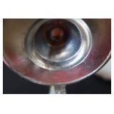 SILVER PLATE / VINTAGE IRVINWARE SERVER WITH 3 GLASS TRAYS / GERMAN STEIN