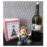 JUMBO WINE BOTTLE AND FISHERMAN WINE STOMPER