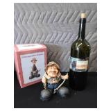 JUMBO WINE BOTTLE AND FISHERMAN WINE STOMPER
