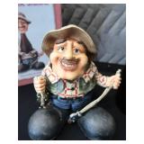 JUMBO WINE BOTTLE AND FISHERMAN WINE STOMPER