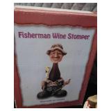 JUMBO WINE BOTTLE AND FISHERMAN WINE STOMPER