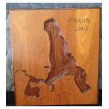 CUSTOM WOOD CARVING OF SWAN LAKE