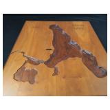 CUSTOM WOOD CARVING OF SWAN LAKE