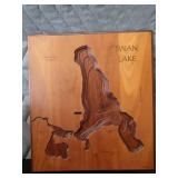 CUSTOM WOOD CARVING OF SWAN LAKE