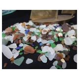 VINTAGE BRASS SAIL BOAT / SEA GLASS