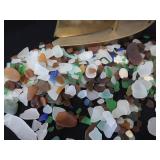 VINTAGE BRASS SAIL BOAT / SEA GLASS