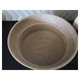 BLUE BAND STONEWARE CROCK / PLUS 1952 NATIONAL GEO MAGS