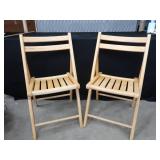 2 WOOD FOLDING CHAIRS