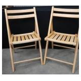 2 WOOD FOLDING CHAIRS