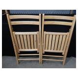 2 WOOD FOLDING CHAIRS