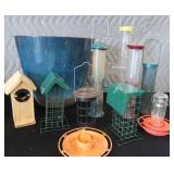 LARGE ASSORTMENT OF BIRD FEEDERS / LG POT