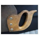 4 VINTAGE WOOD HAND SAWS