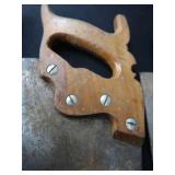 4 VINTAGE WOOD HAND SAWS
