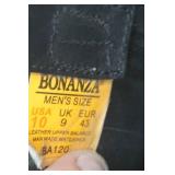 Bonanza Black Leather Boots Men