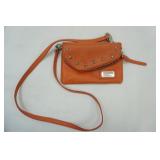 Harley Davidson Leather Crossbody/Shoulder Pouch Purse in Orange