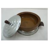 Vintage Brown Betty Casserole Dish with Stand