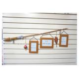 Wooden Fishing Pole Picture Frames Wall Hanging 38" long. NEW