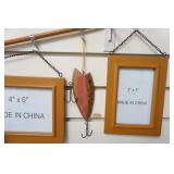 Wooden Fishing Pole Picture Frames Wall Hanging 38" long. NEW