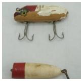 Vintage Lures: Red & White Popper & South Bend Midge Oreno