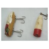 Vintage Lures: Red & White Popper & South Bend Midge Oreno