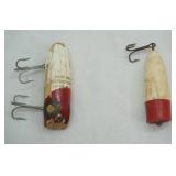 Vintage Lures: Red & White Popper & South Bend Midge Oreno
