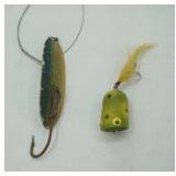 Vintage Lures: Wooden Webber Big Burp Popper & Spoon Lure
