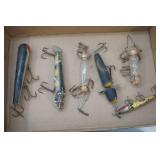 Vintage Lures Red Devil, Heddon, glass & cork lures and more