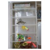 Fishing Tackle, Weights, and 3 Organizers