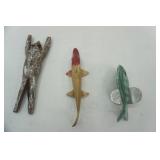 3 Vintage Ice Fishing Decoys